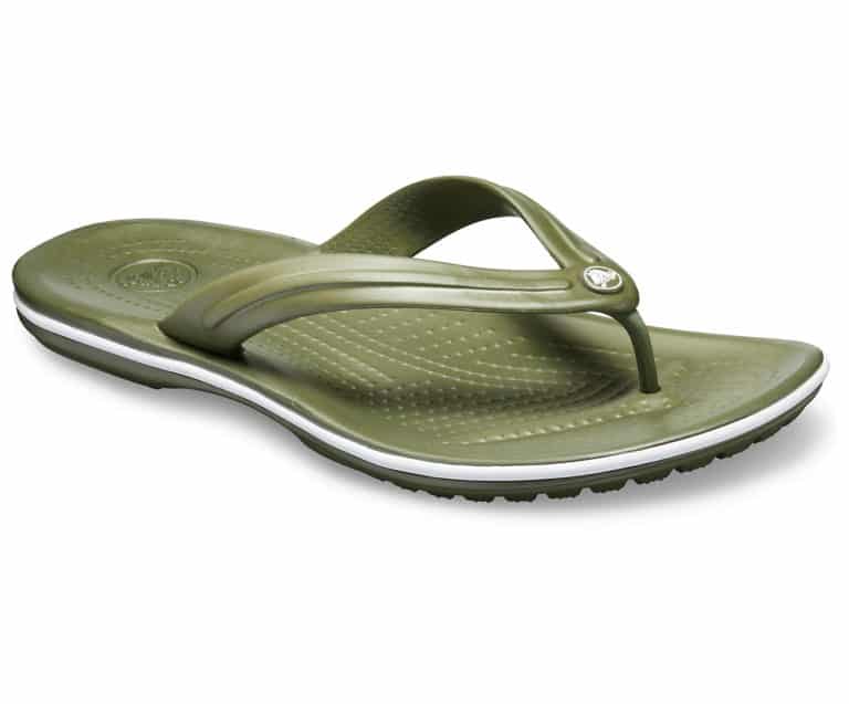 green croc flip flops