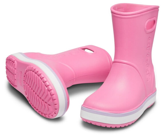 Crocs Crocband Rain Boot Kids Pink Lemonade Lavender 205827 - 6QM