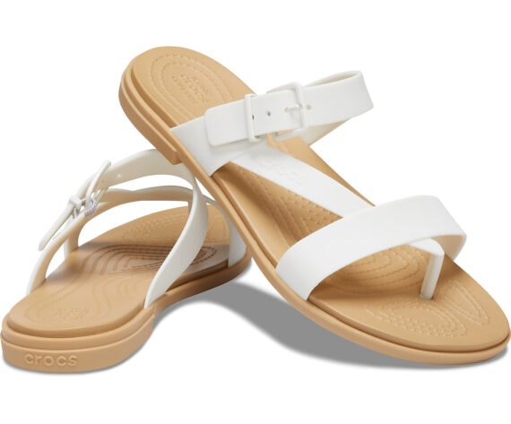 Crocs Tulum Toe Post Sandal Oyster Tan 206108 - 1CQ