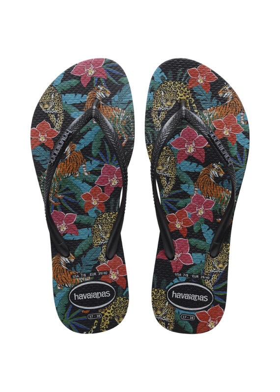 Havaianas Slim Tropical Black Dark Grey Metallic 4122111.2191