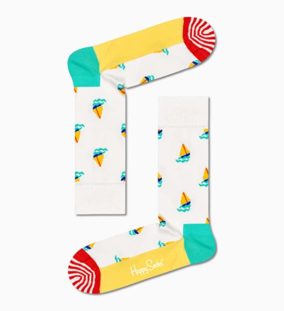 Happy Socks White Sail Away Sock SAI01-1300