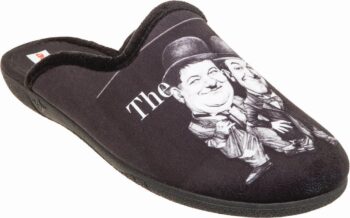 Adams Shoes Laurel & Hardy Retro Slipper Black 624-21551