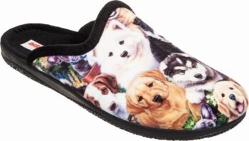 Adams Shoes Dog Breeds Black Slippers624-22646