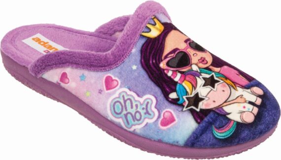 Adams Shoes Kids Trendy Girl Purple Slippers 624-22801