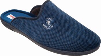 Adams Shoes Checkered Emblem Navy Slippers 624-22568
