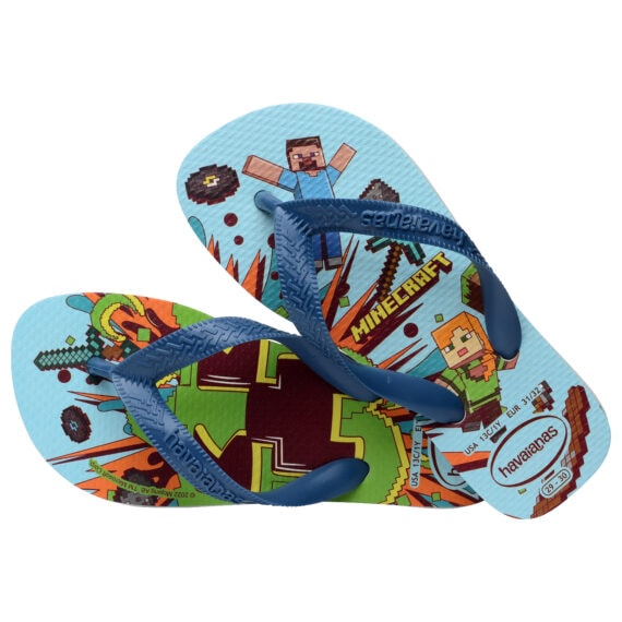 Havaianas Kids Minecraft White/Blue Comfy 4145125.3057