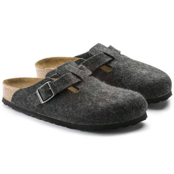 Birkenstock Boston Wool Felt Anthracite 0160371/0160373