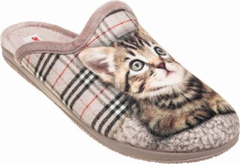 Adams Shoes Women's Cat Design Gray Slippers 624-23634