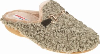Adams Shoes Women's Fluffy Wedge Olive Slippers 624-23677