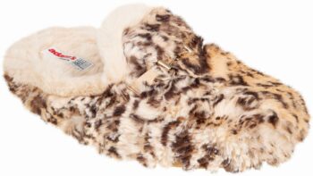 Adams Shoes Women's Fluffy Wedge Animal Print Slippers 624-23679