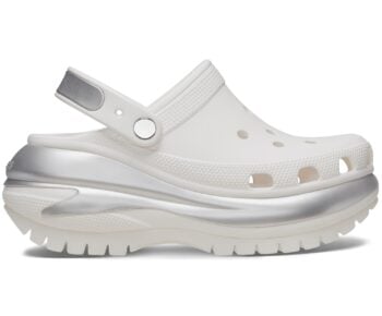 Crocs Mega Crush Metallic Clog White Silver 210368-138