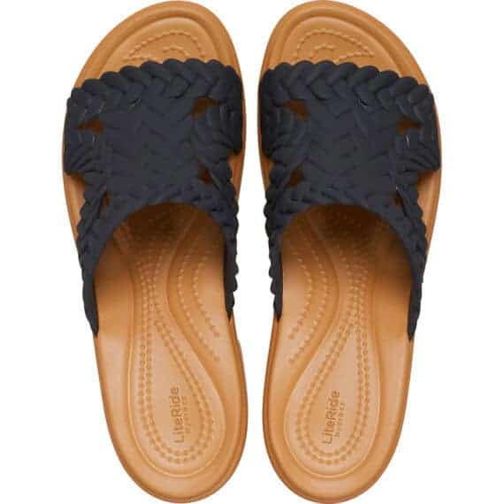 Crocs Brooklyn Woven Slide Heel Black 209979 - 001